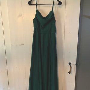 Green long bridesmaid dress. Size 6